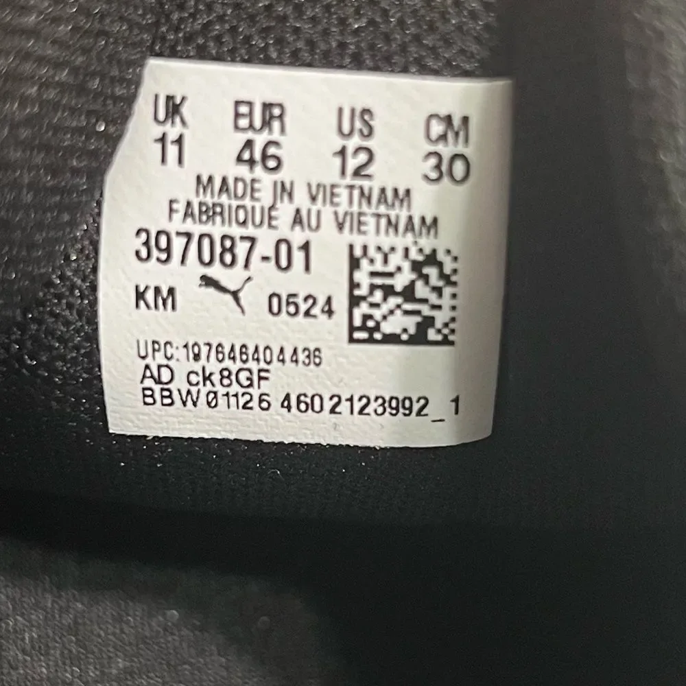 Puma Zip C Men's 12 Black White Mesh Athletic Sneakers NWOB Sportcore Athleisure